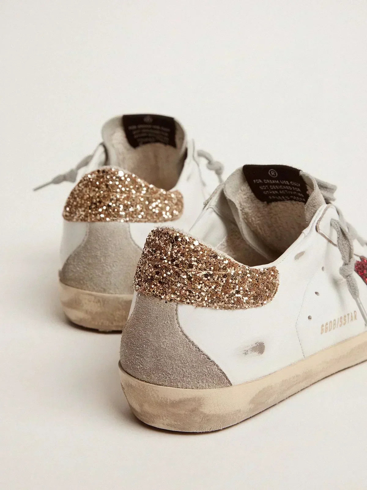 Super-Star sneakers with colored glitter star and heel tab