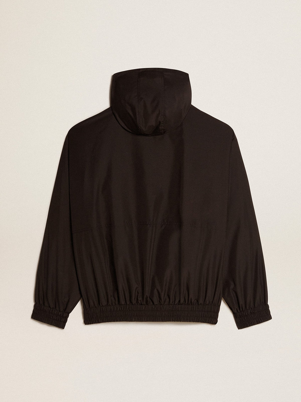 Black windbreaker with hood