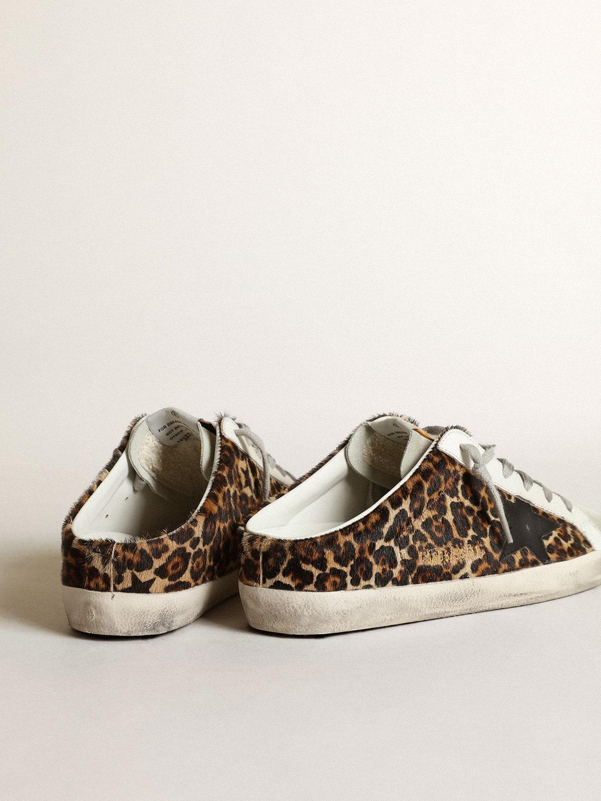 Sabot Super-Star da donna in cavallino leopardato con stella nera