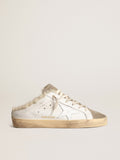 Super-Star Sabots with white leather star and shearling lining