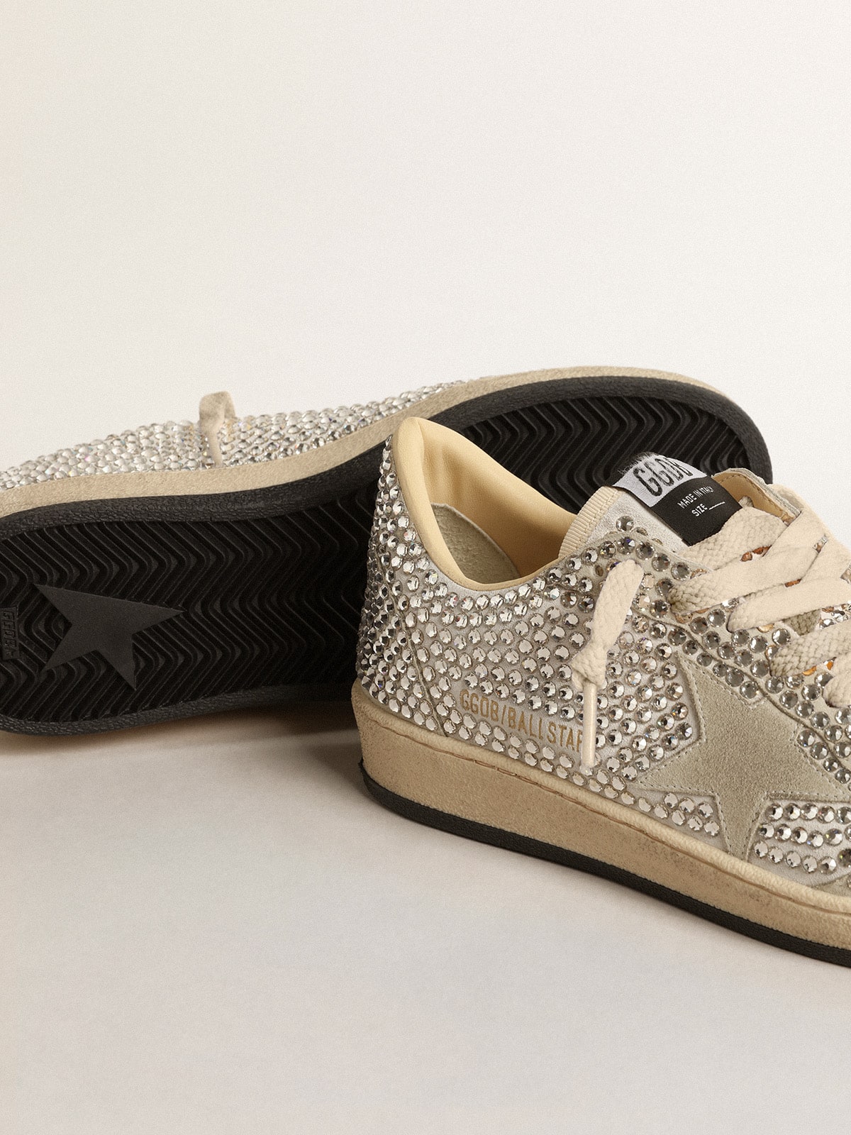 Ball Star LTD da donna con cristalli Swarovski e stella in pelle scamosciata grigia