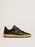 Ball Star da donna in nappa nera con stella glitterata nera e linguetta in pelle scamosciata sul tallone