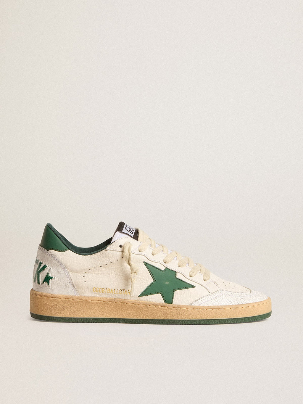 Ball Star Wishes da donna in nappa bianca con stella in pelle verde e linguetta sul tallone