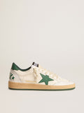 Ball Star Wishes da donna in nappa bianca con stella in pelle verde e linguetta sul tallone