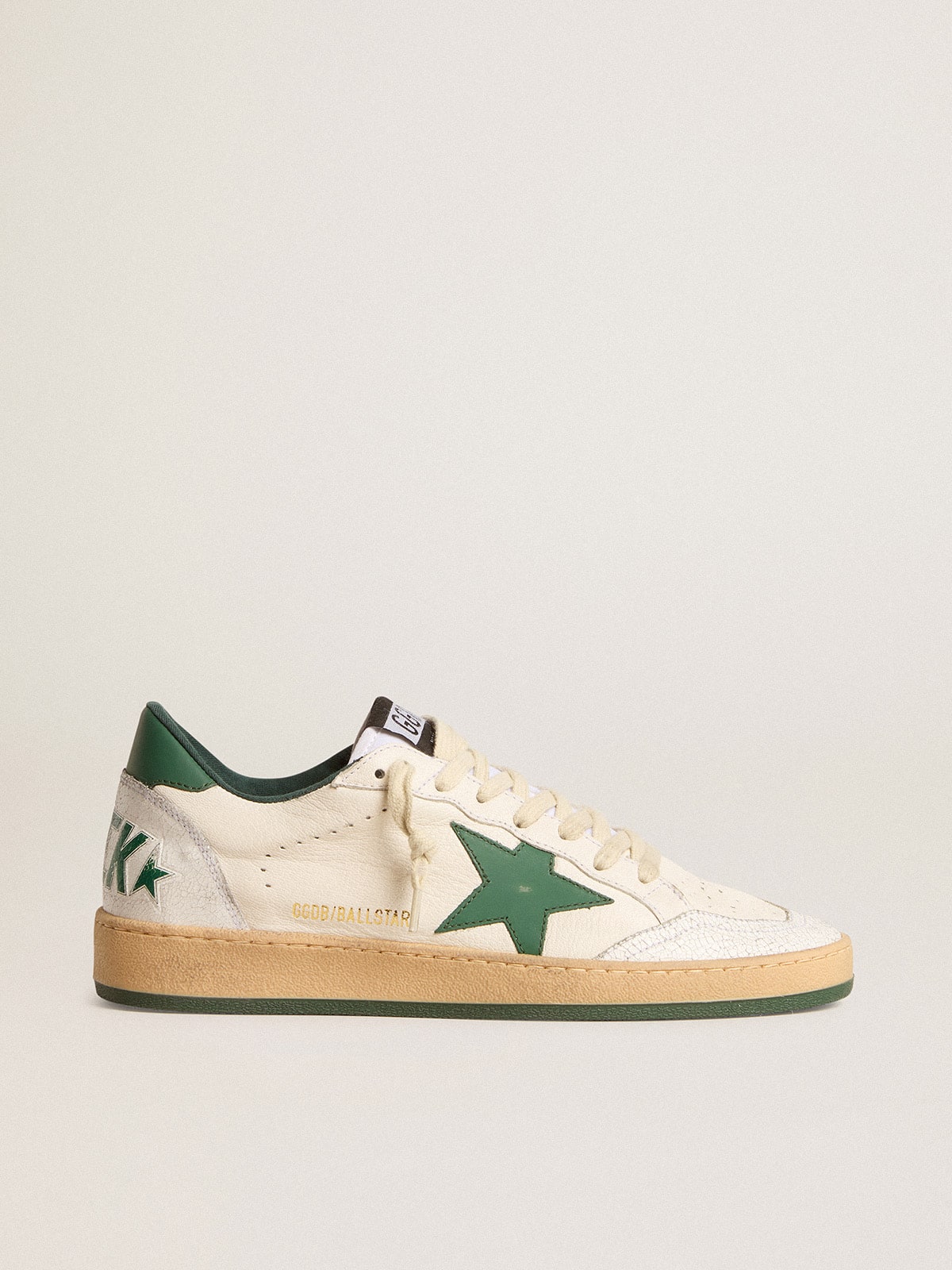Ball Star Wishes da donna in nappa bianca con stella in pelle verde e linguetta sul tallone