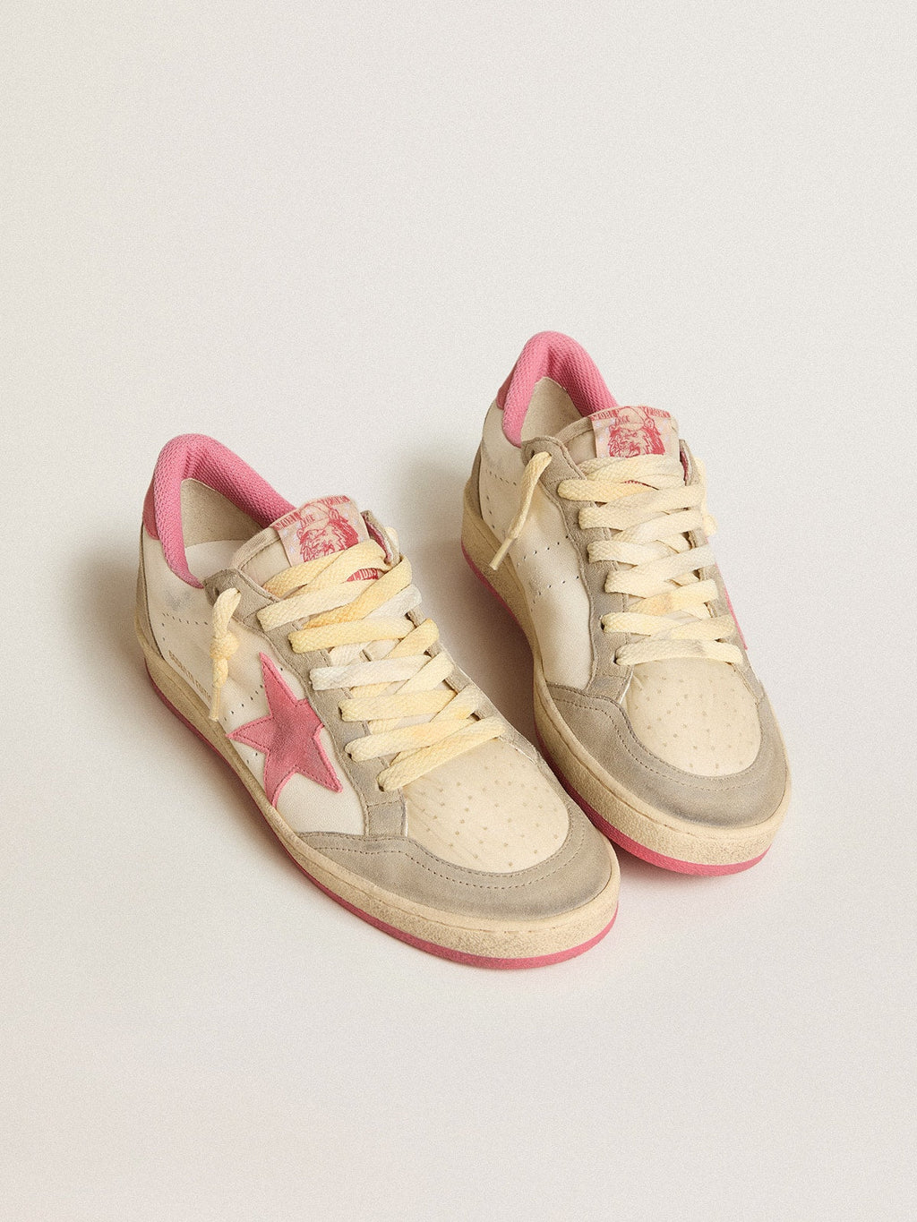 Ball Star LTD da donna in nappa con stella in suede rosa e inserti tortora