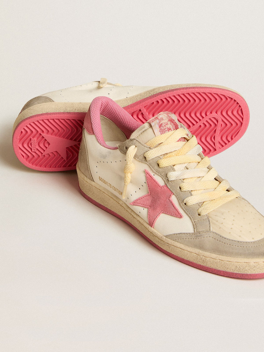 Ball Star LTD da donna in nappa con stella in suede rosa e inserti tortora