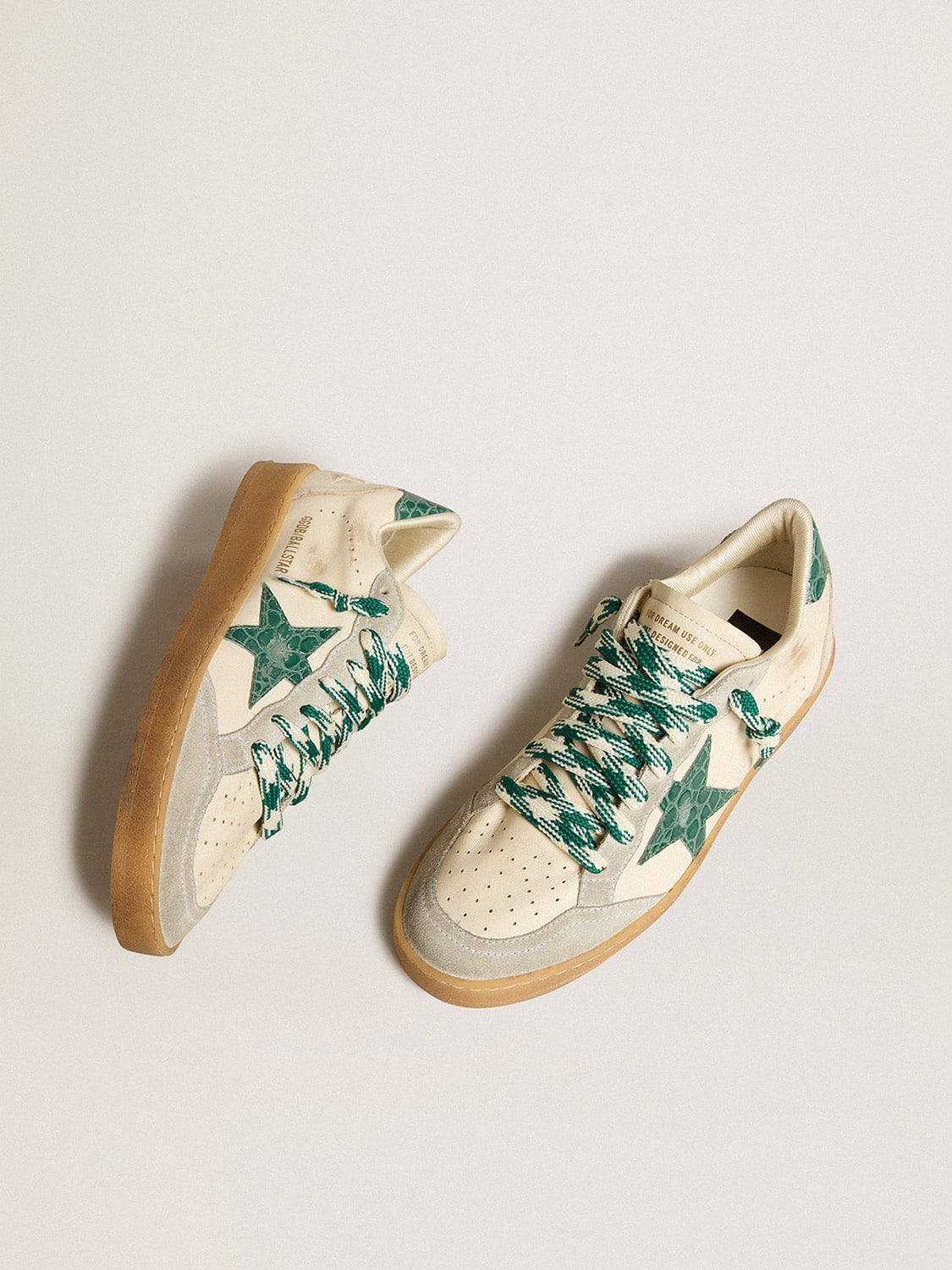 Ball Star LTD da donna in nappa con stella in pelle stampa coccodrillo verde