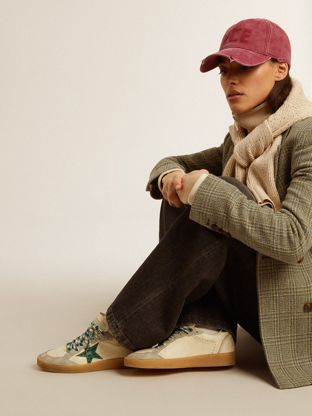 Ball Star LTD da donna in nappa con stella in pelle stampa coccodrillo verde