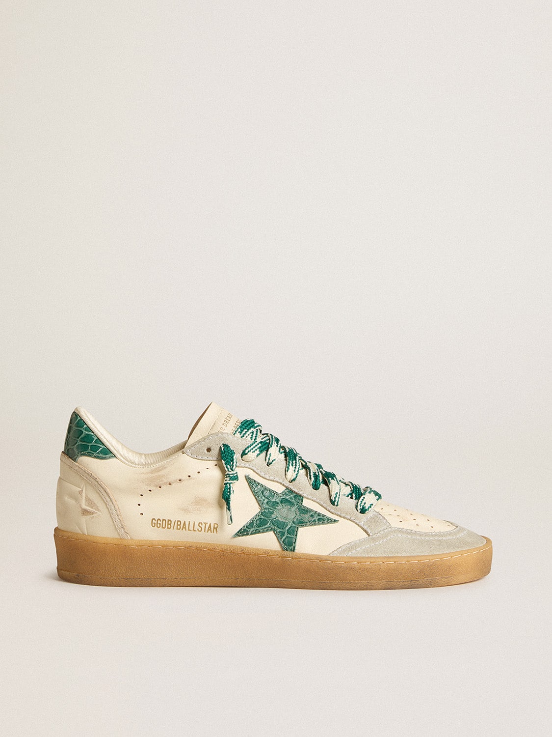 Ball Star LTD da donna in nappa con stella in pelle stampa coccodrillo verde