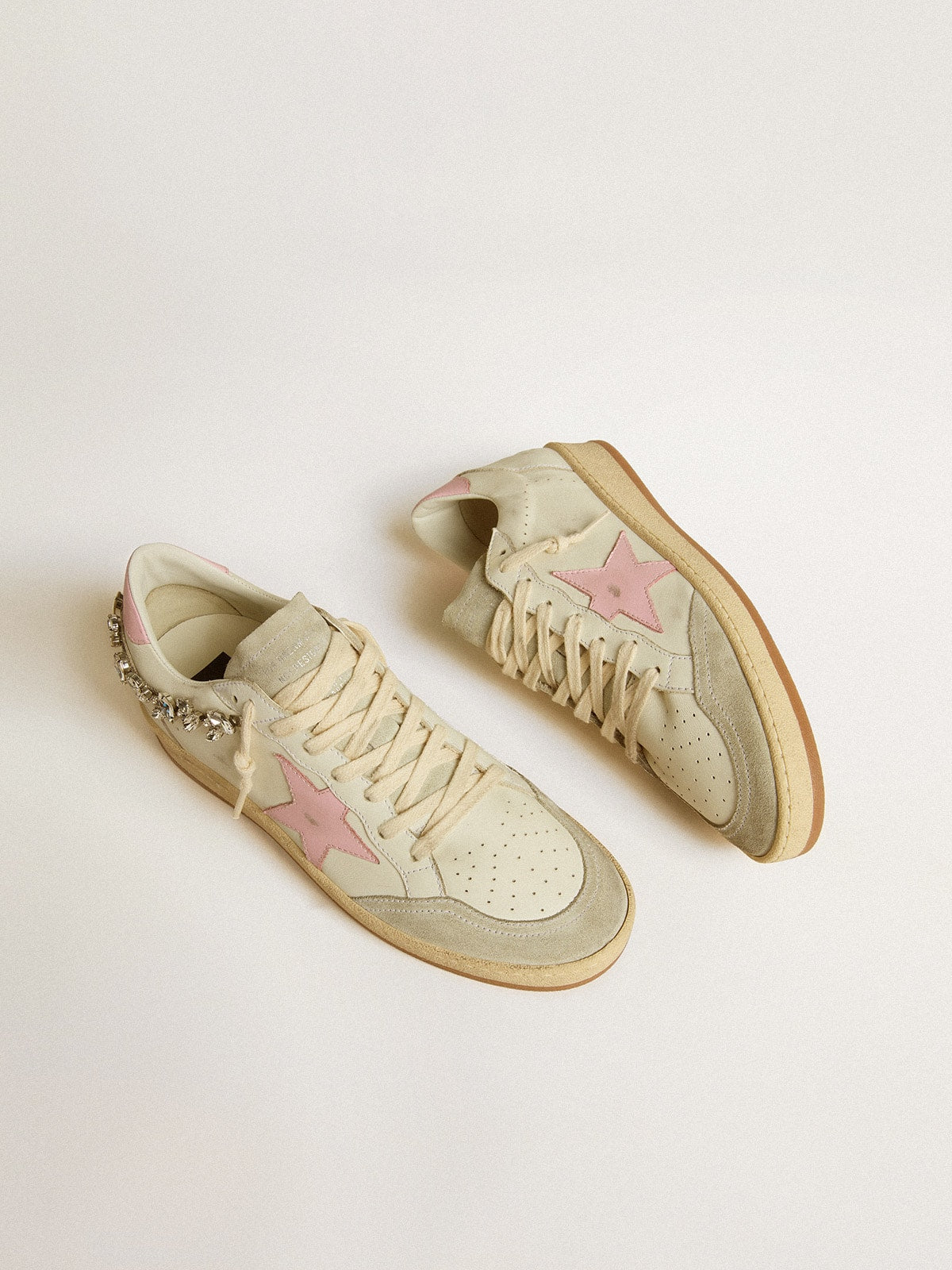 Ball Star LTD da donna con stella in pelle rosa e decorazione in cristallo