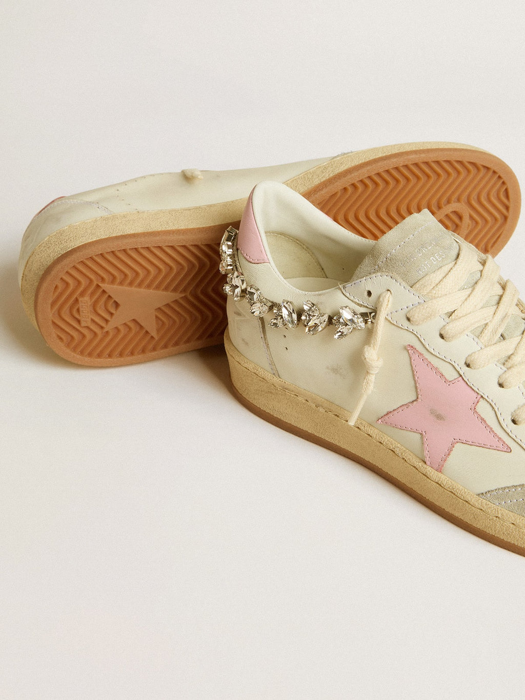 Ball Star LTD da donna con stella in pelle rosa e decorazione in cristallo