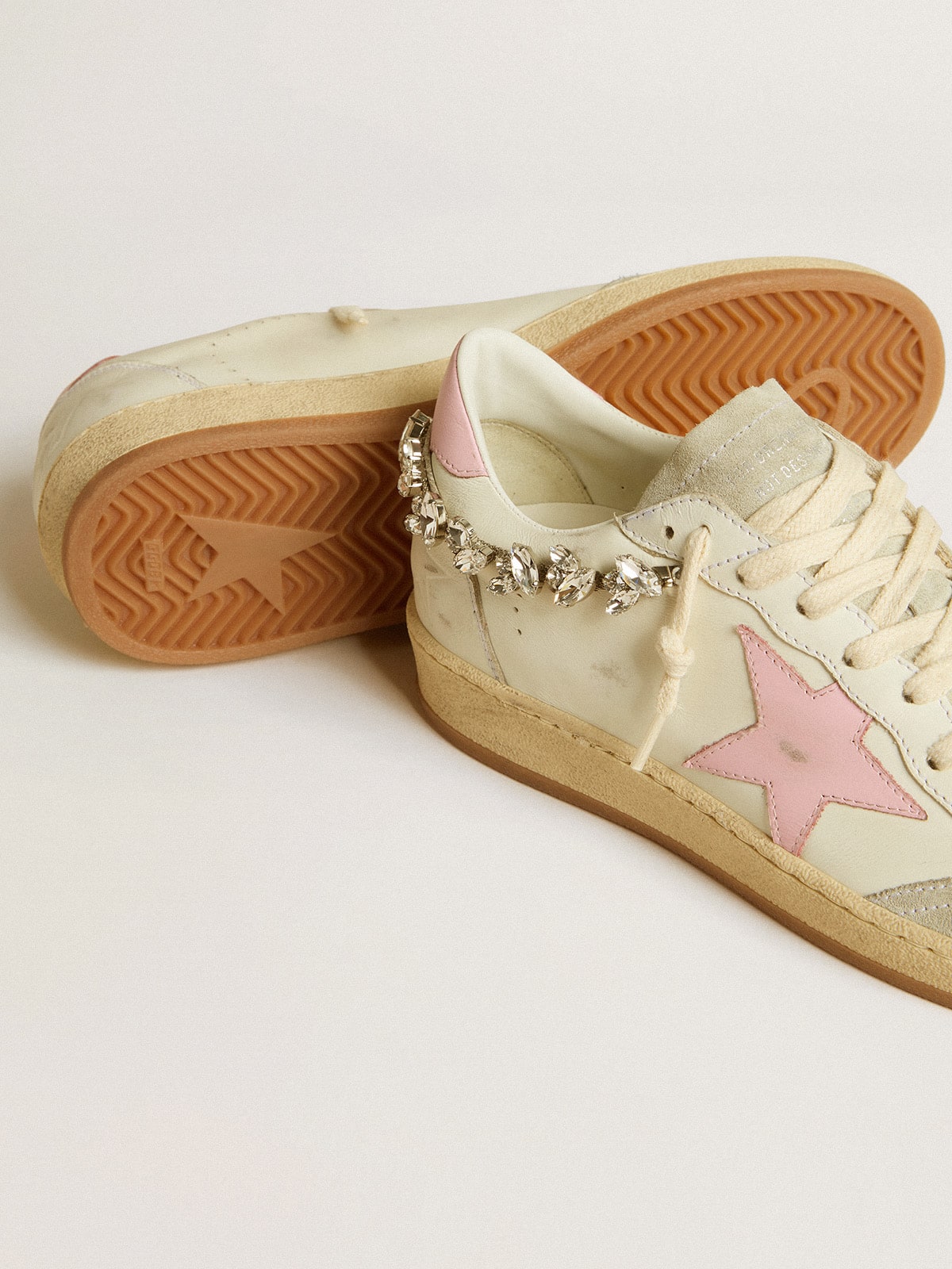Ball Star LTD da donna con stella in pelle rosa e decorazione in cristallo