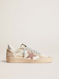 Ball Star LTD da donna in nappa bianca e suede perla con stella in pelle malva