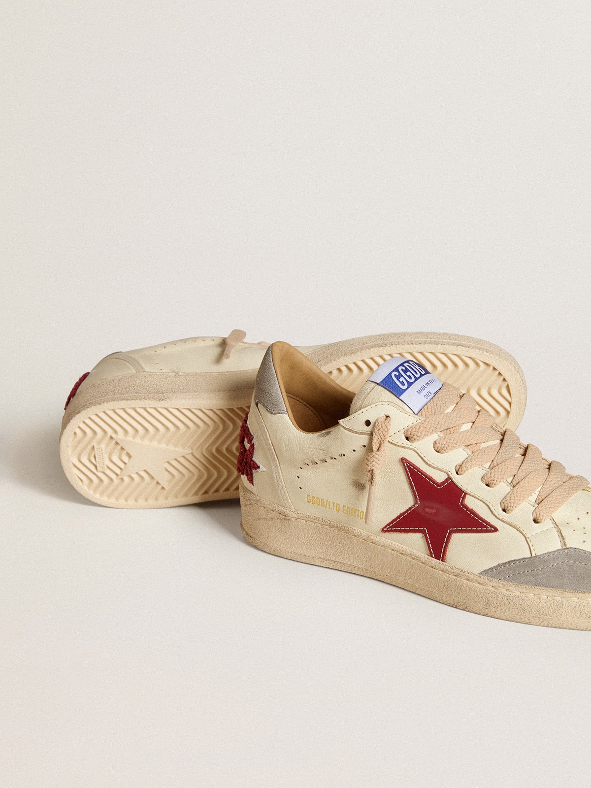 Ball Star LTD in nappa con stella in pelle e linguetta in suede argentata sul tallone
