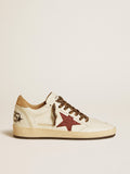 Ball Star LTD da donna con stella glitterata bordeaux e linguetta sul tallone in pelle scamosciata beige