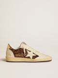 Ball Star in glitter con stella in pelle e linguetta sul tallone in pelle metallizzata