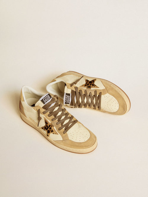 Ball Star in nappa e suede con stella in cavallino e linguetta metallica sul tallone