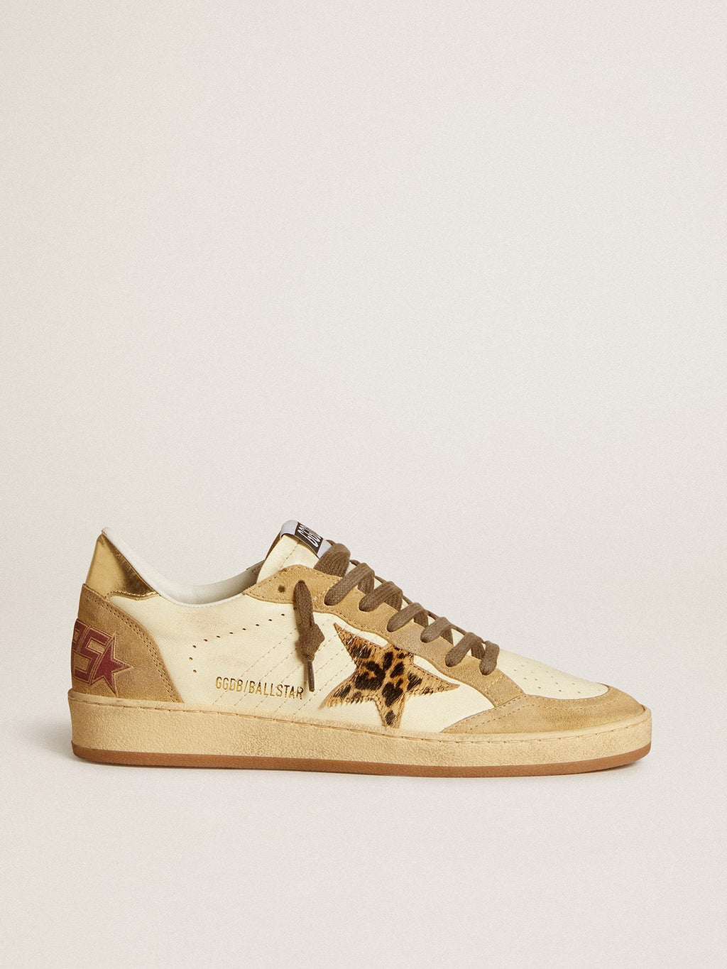 Ball Star in nappa e suede con stella in cavallino e linguetta metallica sul tallone