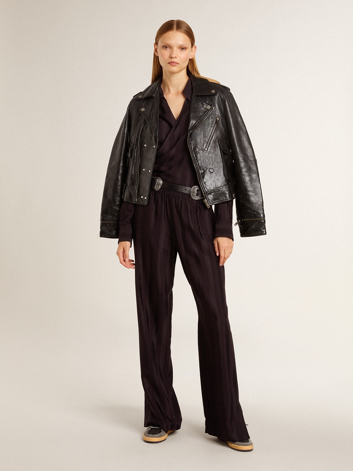 Ball Star da donna in glitter con stella in pelle e linguetta sul tallone in pelle metallizzata