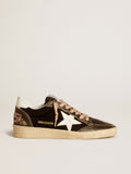 Ball Star LTD in velluto nero con stella in pelle bianca e linguetta sul tallone