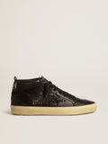Mid Star da donna in nappa nera con stella glitterata nera e flash in suede