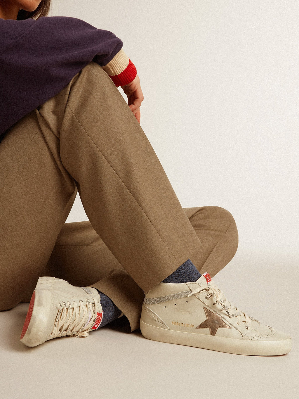 Mid Star LTD da donna con stella in pelle color bronzo e cristalli Swarovski