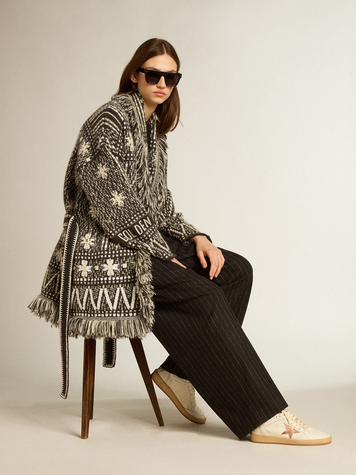 Ball Star LTD in tela e nappa con stella in pelle metallizzata bronzo