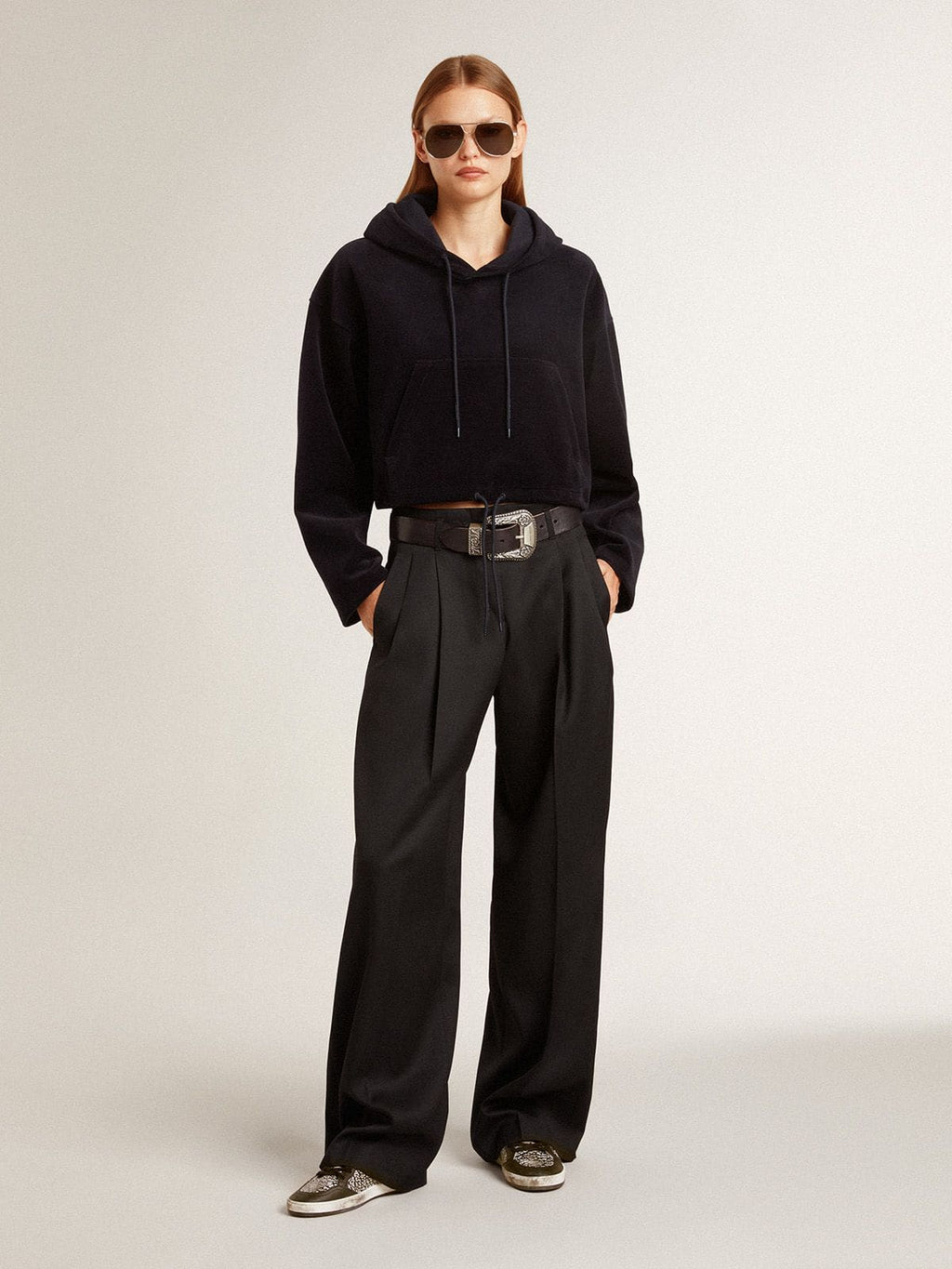 Ball Star da donna in pelle stampa elefante con stella in pelle nera