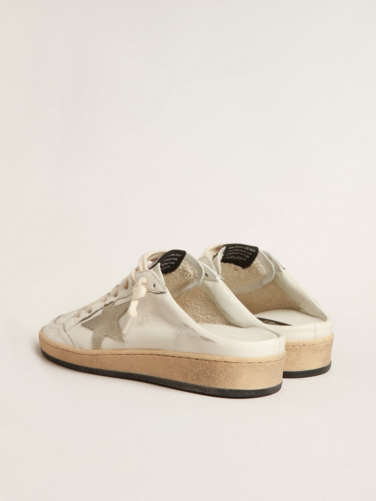 Sabot Ball Star in nappa con stella in suede grigio ghiaccio