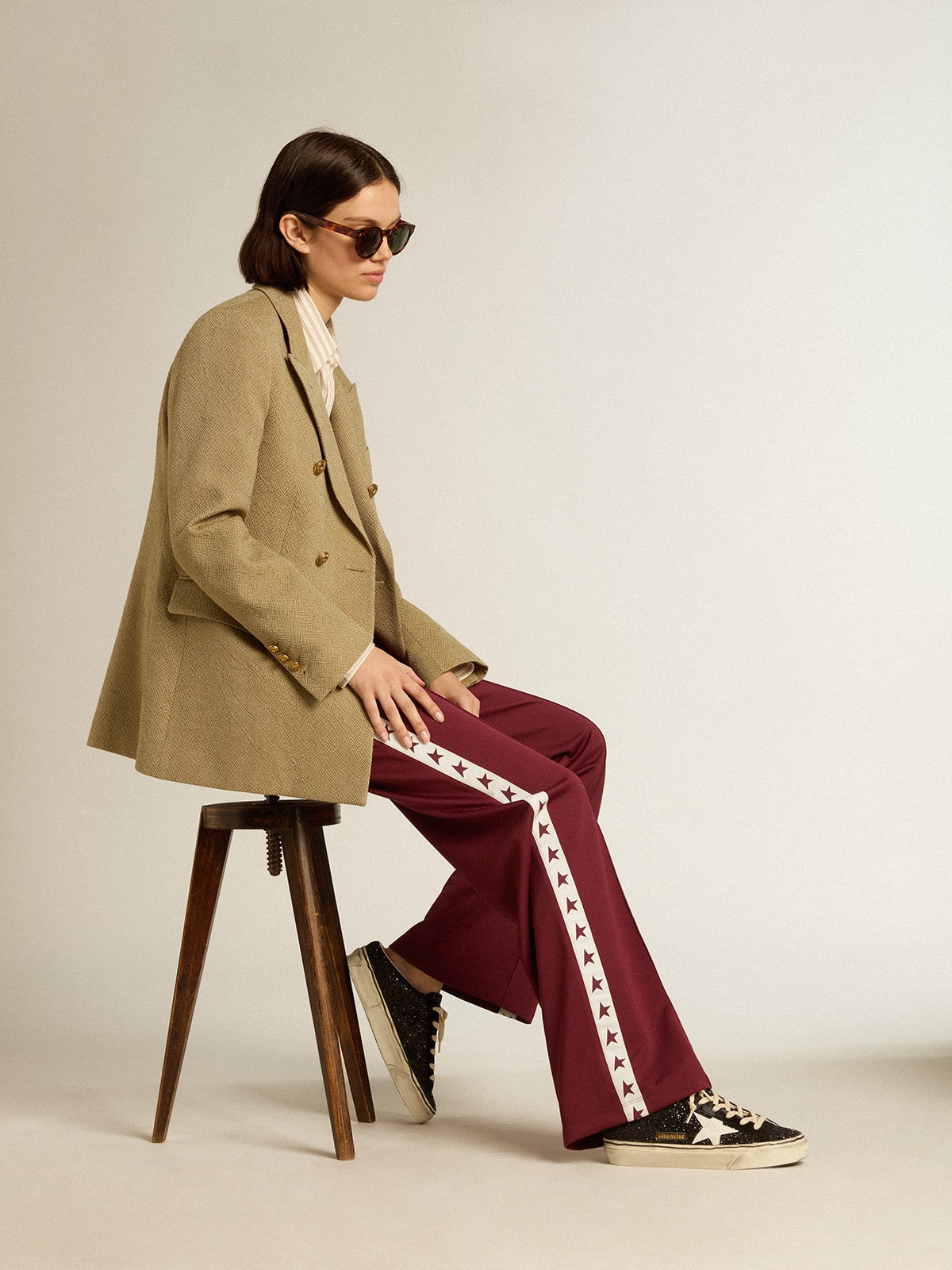 Sabot Super-Star in glitter nero con stella bianca bio-based