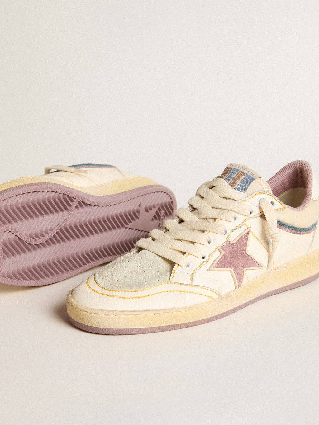 Ball Star da donna in nappa con stella in TPU color malva e talloncino in pelle