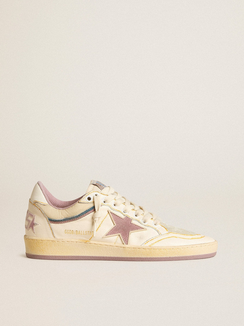 Ball Star da donna in nappa con stella in TPU color malva e talloncino in pelle