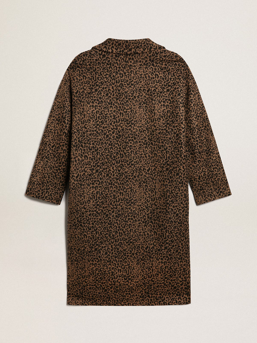 Women's single-breasted cocoon coat in wool with jacquard motif