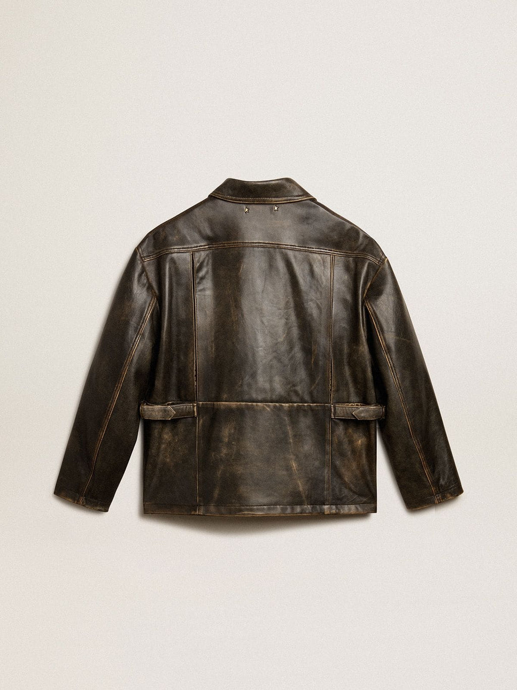 Women's aged brown nappa leather jacket
