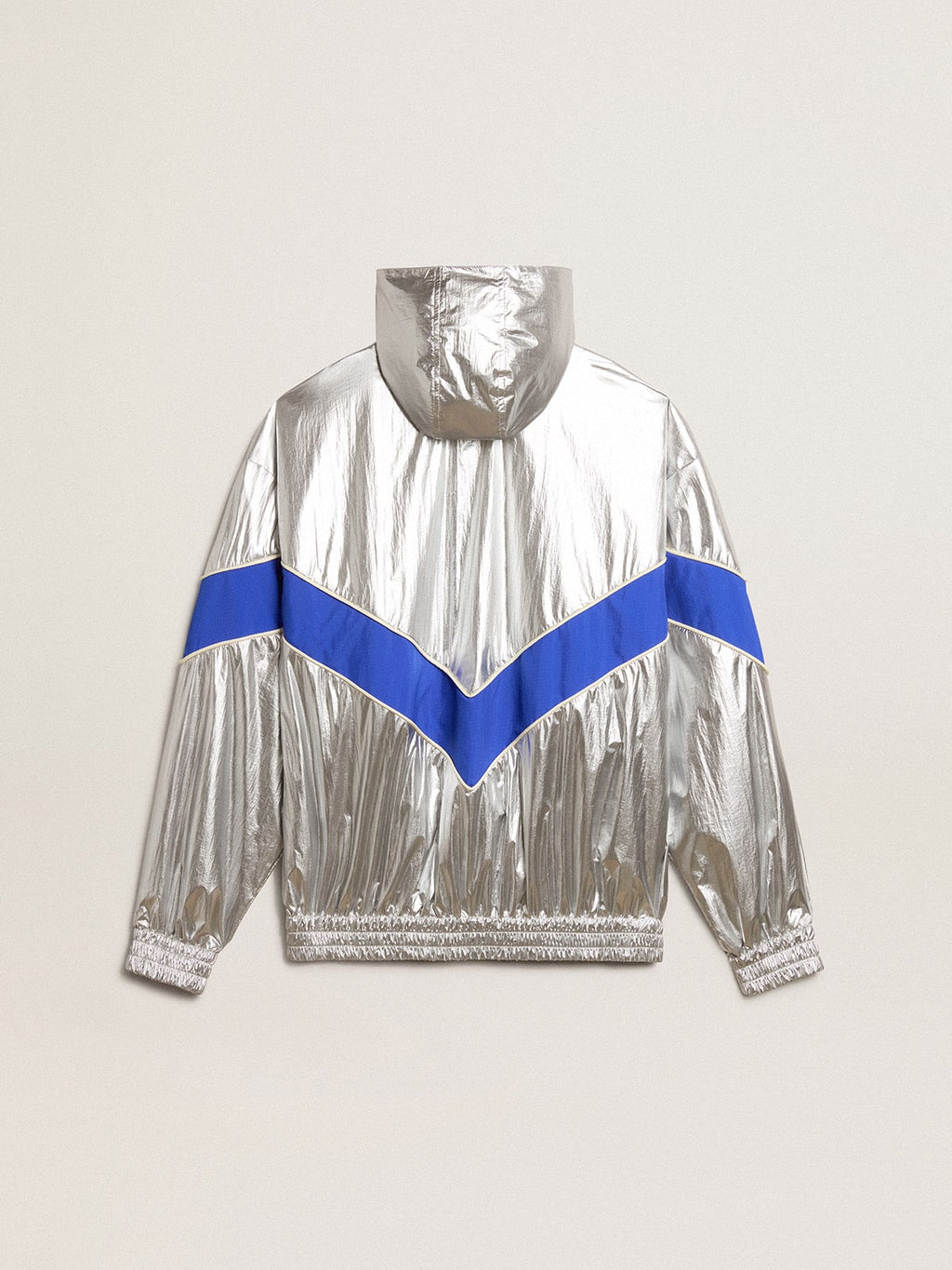 Women’s windcheater in silver technical fabric