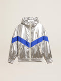 Women’s windcheater in silver technical fabric